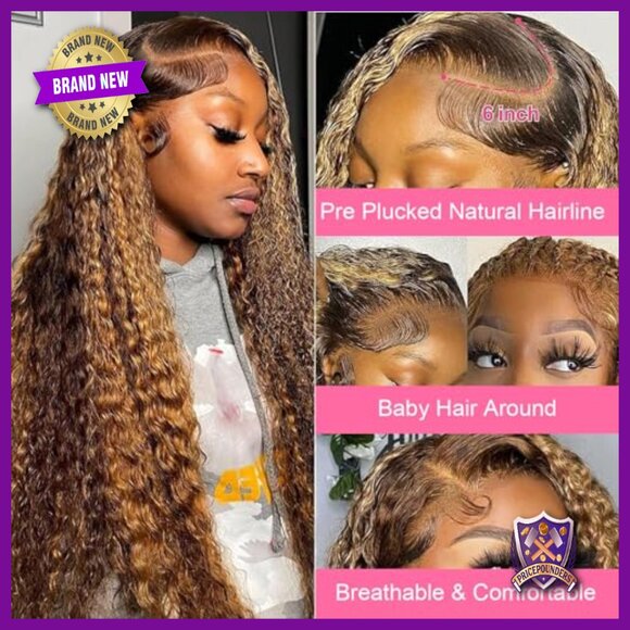 13x6 Deep Wave Lace Front Wig Human Hair Pre Plucked Glueless